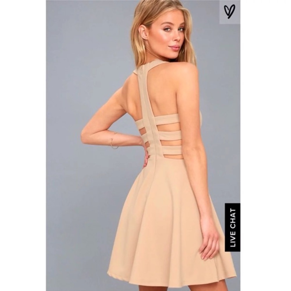 LULU’S Nude Skater Dress